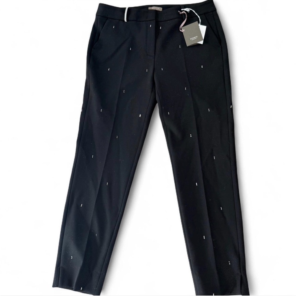 Peserico women's Black Pants with Subtle Pattern